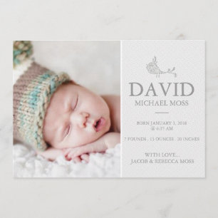 Faire-part de naissance photo Annonceur d'oiseau