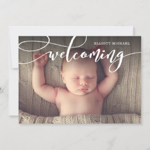 Faire-Part de Naissance Photo avec Écriture de Bie