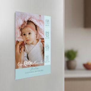 Faire-part de naissance photo avec statistiques de