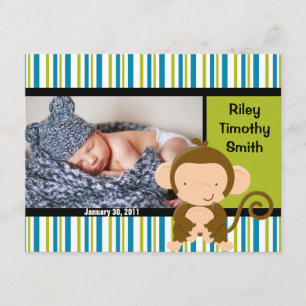 Faire-part de naissance photo - Baby Boy with Monk