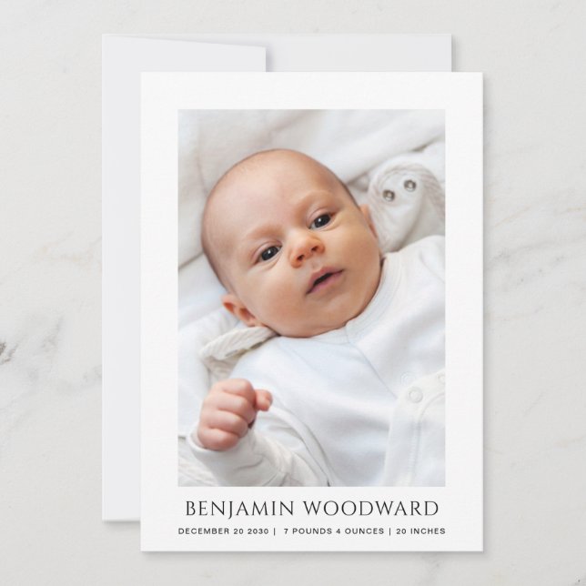 Faire-part de naissance photo bébé (Devant)