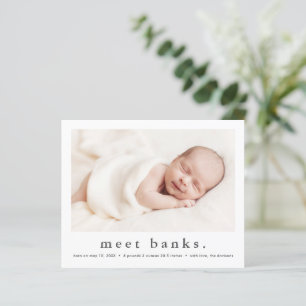 Faire-part de naissance photo bébé moderne pas che