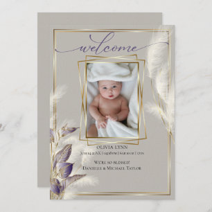 Faire-part de naissance photo bébé Pampas Grass