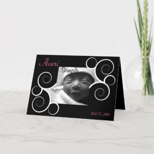 Faire-part de naissance photo Black Swirl