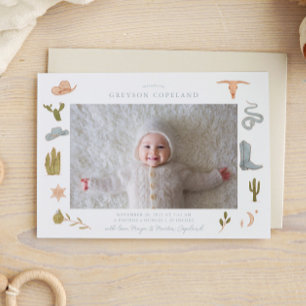 Faire-part de naissance photo Blue Cowboy Baby