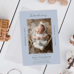 Faire-part de naissance photo Blue Modern