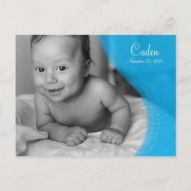 Faire-part de naissance photo Blue Riple (Devant)