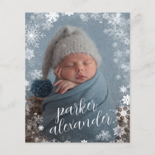 Faire-part de naissance photo Budget Snowflakes