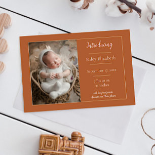 Faire-part de naissance photo Burange simple