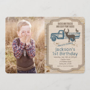 Faire-part de naissance Photo camion de cerf TOUT