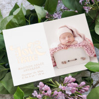 Faire-part de naissance Photo carte postale Log Bu