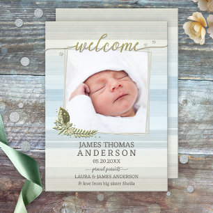 Faire-part de naissance photo chic Script Baby