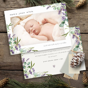 Faire-part de naissance photo Cute Lavender Foliag