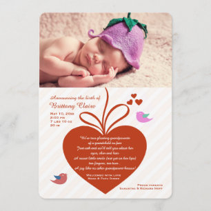 Faire-part de naissance photo d'amour de grand-par