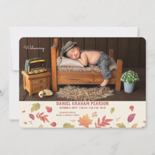 Faire-part de naissance photo d'arrivée d'automne