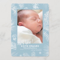 Faire-part de naissance photo d'arrivée hivernale