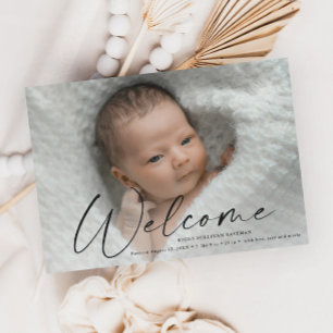 Faire-part de naissance photo de bébé Bienvenue