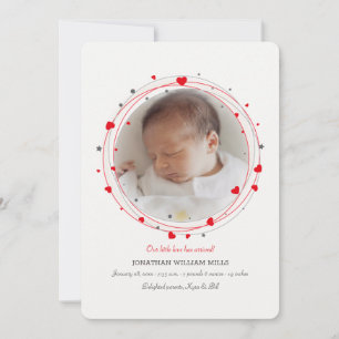 Faire-part de naissance photo de bienvenue avec am