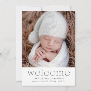 Faire-Part de Naissance Photo de Bienvenue Moderne