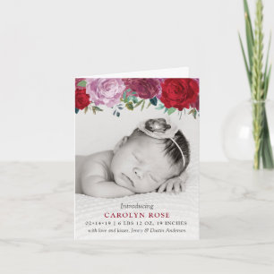 Faire-part de naissance photo de fleurs florales r