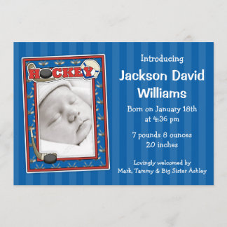 Faire-part de naissance photo de hockey