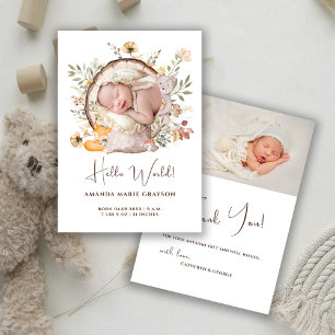 Faire-part de naissance photo de la forêt de Woodl