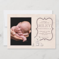 Faire-part de naissance photo de l'ours en peluche