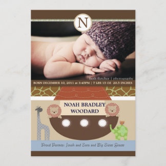 Faire-part de naissance photo de Noah's Ark