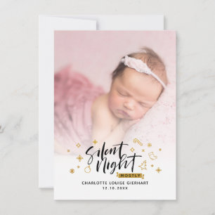 Faire-part de naissance photo de Noël de la nuit s
