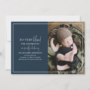 faire-part de naissance photo de Noël minimal mode