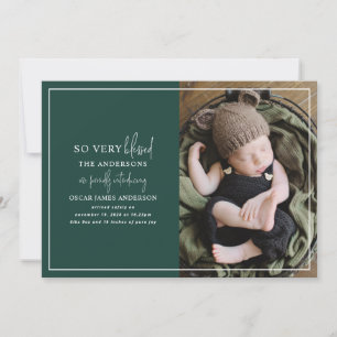 faire-part de naissance photo de Noël minimal mode