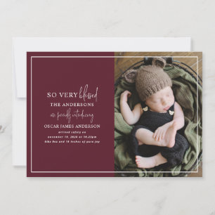 faire-part de naissance photo de Noël minimal mode