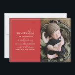 Faire-part de naissance photo de Noël minime<br><div class="desc">Carte de faire-part de naissance photo minime moderne de Noël.</div>