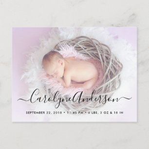 Faire-part de naissance photo de script simple et 