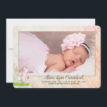 Faire-part de naissance photo de Somebunny<br><div class="desc">Un doux, photo, faire-part de naissance avec un arrière - plan aux coups de pinceau et un lapin farci tenant une étoile. Ajoutez la photo et les détails de naissance de votre bébé pour en faire la vôtre.Conçu par Freepik).Conçu par Freepik). () La carte est facile à customiser avec votre...</div>