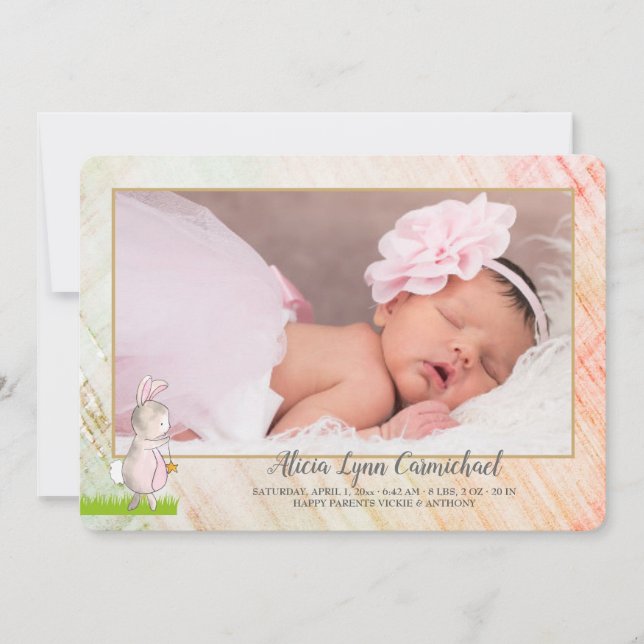 Faire-part de naissance photo de Somebunny (Devant)