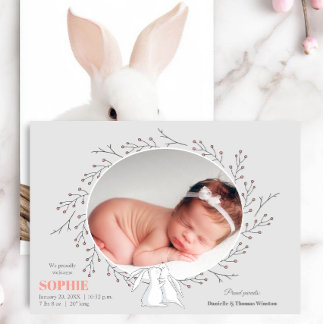 Faire-part de naissance photo des animaux des bois