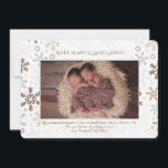 Faire-part de naissance photo des flocons de neige<br><div class="desc">Présentez votre bébé d'hiver (bébés) nouveau-né au monde avec ce design doux de flocon de neige. L'arrière - plan blanc a un bouquet de flocons et d'étoiles brun, brun, brun, gris et bleu. (Pix), Conçu par Freepik. () La carte est facile à customiser avec votre libellé, police, couleur de police,...</div>