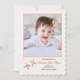 Faire-part de naissance photo d'oiseaux chanteurs