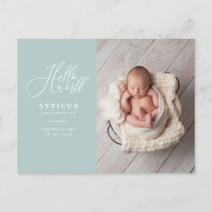 Faire-part de naissance photo du texte du script d