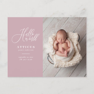 Faire-part de naissance photo du texte du script d
