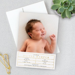 Faire-part de naissance photo élégant bébé Statist