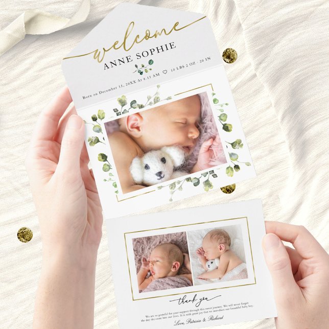 Faire-part de naissance photo et Carte de remercie (Créateur téléchargé)