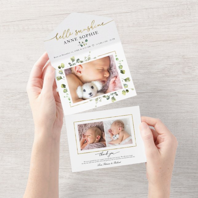 Faire-part de naissance photo et Carte de remercie (Déchirure)
