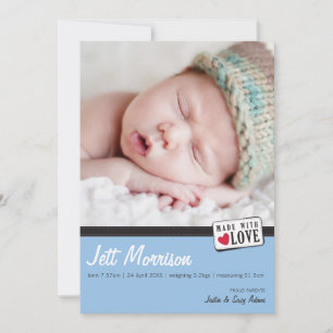 FAIRE-PART DE NAISSANCE PHOTO : fait avec amour 3