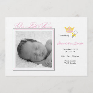 Faire-part de naissance photo fille - Petite Princ