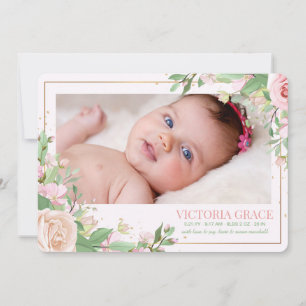 Faire-part de naissance photo florale de printemps