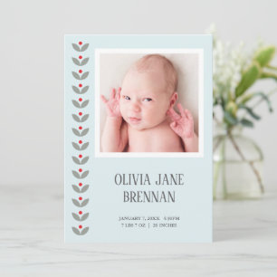 Faire-part de naissance photo florale folklorique