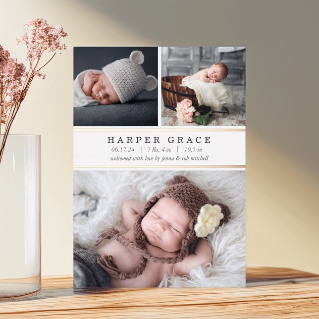 Faire-part de naissance photo Foil Stripe 3 (Créateur téléchargé)