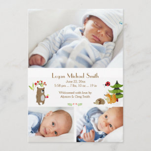 Faire-part de naissance photo Forest Pals